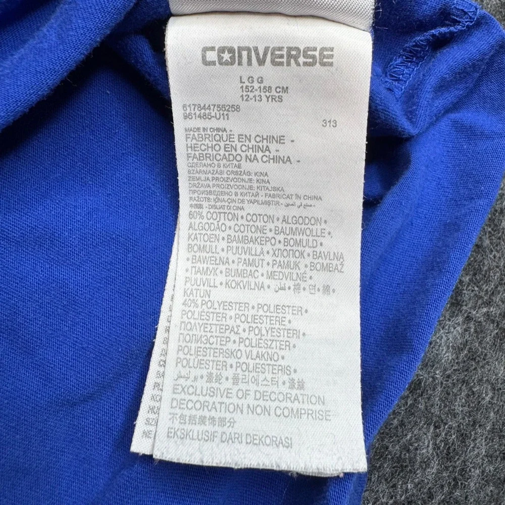 Converse‎ Graphic T-Shirt Kids Large L Blue Chuck Taylor Sneaker (Read)